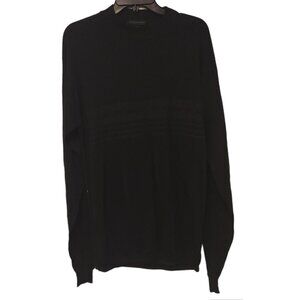 Domani Platinum Shirt Henley Vintage 90s Black Long Sleeve Cotton Rayon Mens XXL